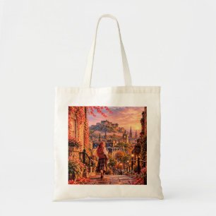 Tote Bag La Petite Fille Voyageuse Château d'Édimbourg
