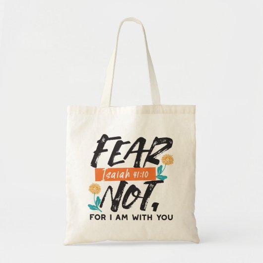 Tote Bag La Peur Pas Isaïe Bible Verse Conception Inspirant (Devant)