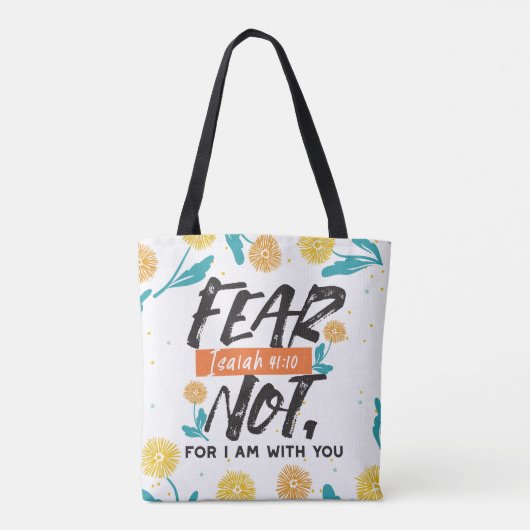 Tote Bag La Peur Pas Isaïe Bible Verse Conception Inspirant (Dos)
