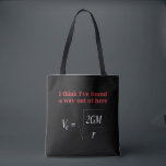 Tote Bag La physique amusante plaisanterie La science de la<br><div class="desc">Funny Physics Humour Échapper à la science de la gravité de la vélocité.</div>