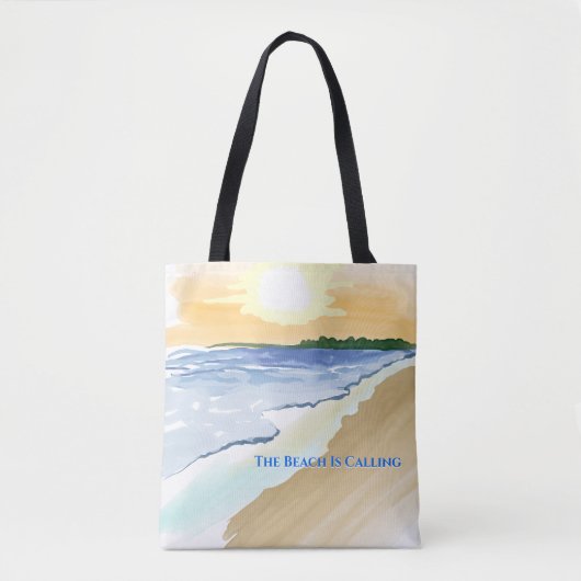 Tote Bag La Plage Appelle Beach Vibes (Devant)