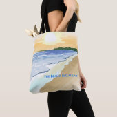 Tote Bag La Plage Appelle Beach Vibes (De près)