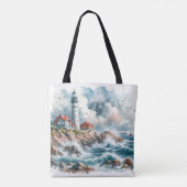 Tote Bag La plage côtière Phare (Dos)