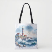 Tote Bag La plage côtière Phare (Devant)