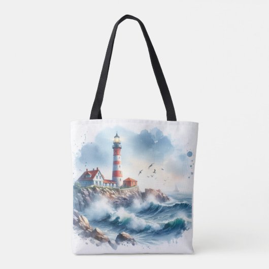 Tote Bag La plage côtière Phare (Dos)