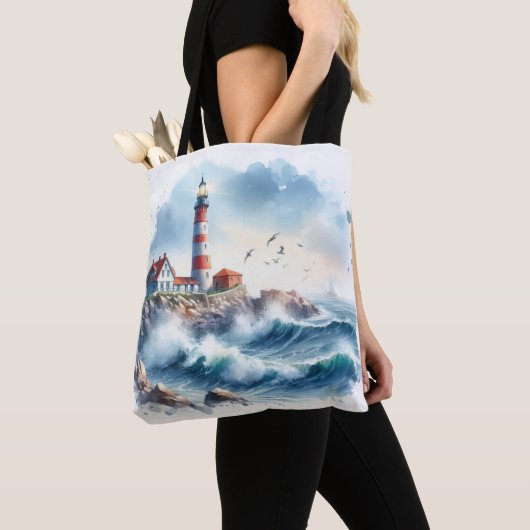 Tote Bag La plage côtière Phare (De près)