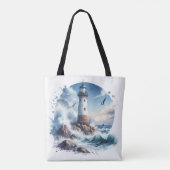 Tote Bag La plage côtière Phare (Dos)