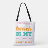 Tote Bag La Plage De Typographie Funky Est Mon Endroit Heur (Dos)