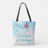 Tote Bag La Plage Est Là Où Je Suis Cité (Dos)