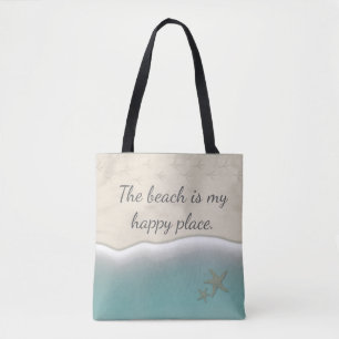 Tote Bag La plage est ma Endroit-Plage heureuse