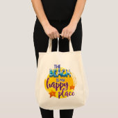 Tote Bag La plage est mon Happy Place Citation été (Devant (produit))