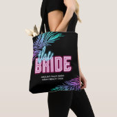 Tote Bag La plage tropicale bleue et rose de la mariée (De près)