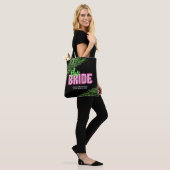 Tote Bag La plage tropicale rose et verte de la mariée (Sur le modèle)