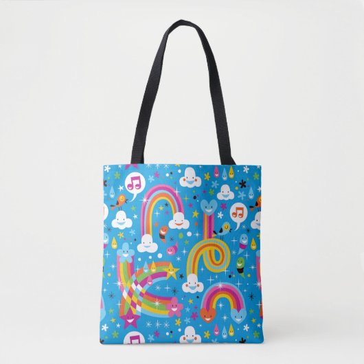 Tote Bag la pluie d'arcs-en-ciel de nuages laisse tomber le (Devant)