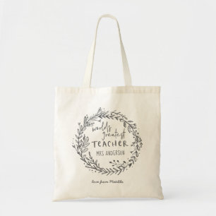 Tote Bag la plus grande enseignante du monde, la couronne m