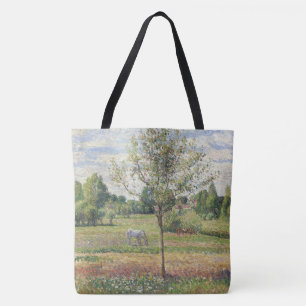 Tote Bag La Prairie au cheval gris, Eragny, Peinture à l'hu