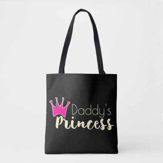 Tote Bag La princesse du papa avec la couronne rose (Devant)