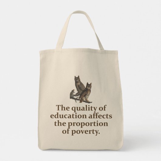 Tote Bag La Qualité De L'Éducation Affecte - Citation Sur L (Dos)