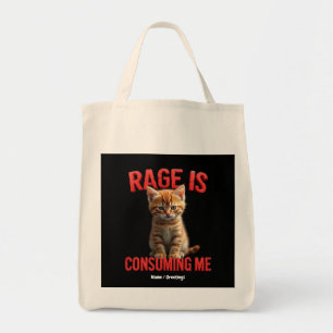 Tote Bag La rage me consomme Cute Kitten Chat, Feline drôle