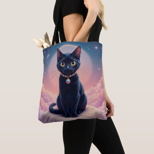 Tote Bag La Reine Du Ciel De Chat Noir (De près)
