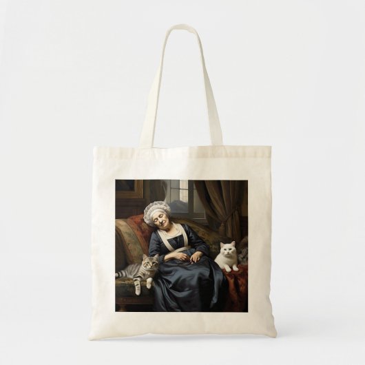 TOTE BAG " LA RÉPONSE DE LA DAME CHAT " (Devant)