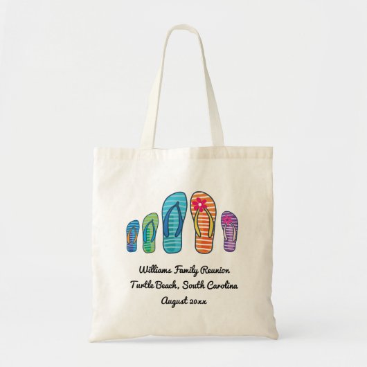 Tote Bag La Réunion d'été de famille de plage de bascules (Devant)