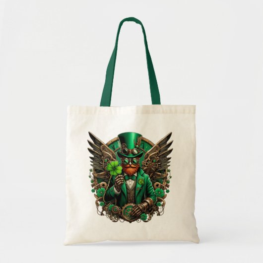Tote Bag la Saint-Patrick steampunk trèfle (Devant)