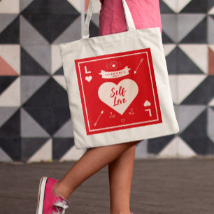 Tote Bag La Saint-Valentin Rouge Rose Cœur et Amour de Soi 