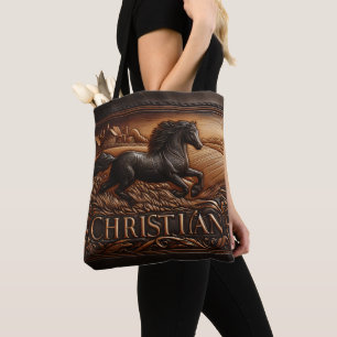 Tote Bag La sculpture en cuir du cheval de course