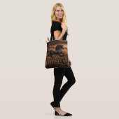 Tote Bag La sculpture en cuir du cheval de course (Sur le modèle)
