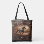 Tote Bag La sculpture en cuir d'un cheval de course (Dos)
