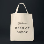 Tote Bag La servante d'honneur | Simple fête nuptiale perso<br><div class="desc">La servante d'honneur | Sac fourre-tout simple personnalisé de fête de la nuptiale</div>
