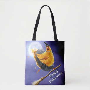Tote Bag La sorcière de poulet sur le Broomstick