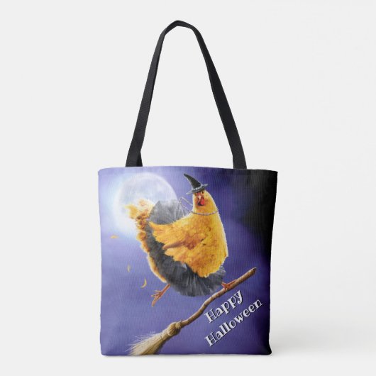 Tote Bag La sorcière de poulet sur le Broomstick (Dos)