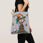 Tote Bag La sorcière et l'art de l'Halloween des chats (De près)