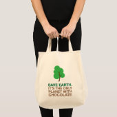 Tote Bag La terre, la seule planète avec du chocolat (Devant (produit))