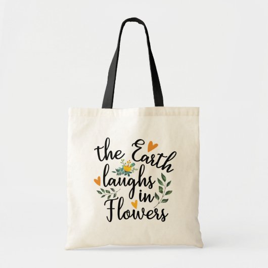 Tote Bag La Terre rit de fleurs // Fun Spring Flowers (Devant)