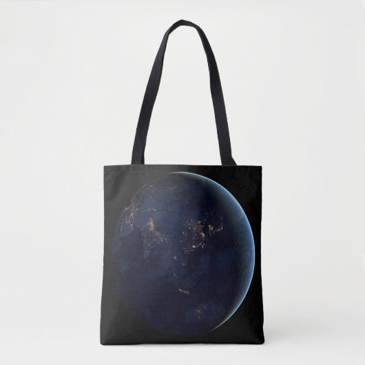 Tote Bag La Terre s'illumine la nuit en Asie et en Australi (Devant)
