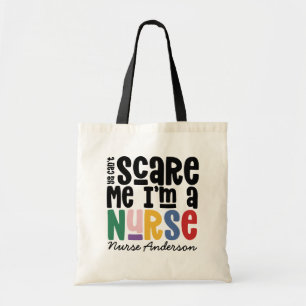 Tote Bag La typographie amusante des infirmières arc-en-ci