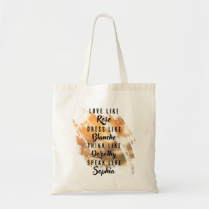 Tote Bag La Typographie des Golden Girls Gold Foil