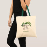 Tote Bag La verdure botanique Mère de la mariée<br><div class="desc">Verdure botanique en écriture "Mère de l'Épouse" et nom de san serif sac fourre-tout.</div>