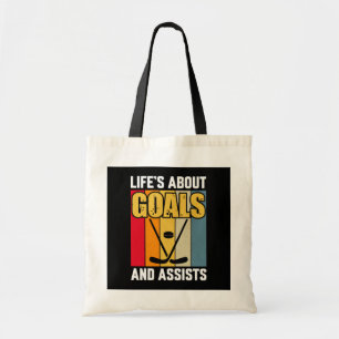 Tote Bag La vie au sujet des objectifs et aide le hockey