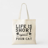 Tote Bag La Vie, c'est du gâteau court, ton chat (Dos)