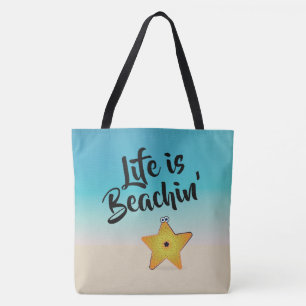 Tote Bag La vie, c'est le poisson-étoile de plage