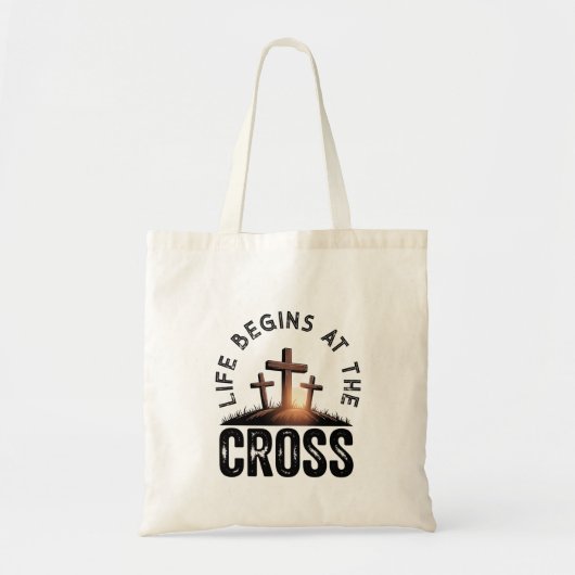 Tote Bag La vie commence à la Croix (Devant)