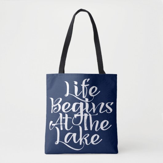 Tote Bag La Vie Commence Au Lac (Devant)