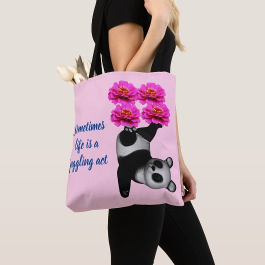 Tote Bag La Vie D'Ours De Panda Cute Est Un Acte De Jonglag (De près)