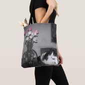 Tote Bag "La Vie en Rose" Chat  (De près)