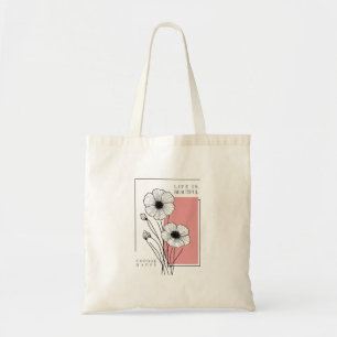 Tote Bag la vie est belle, art floral Acrylique Mur Art