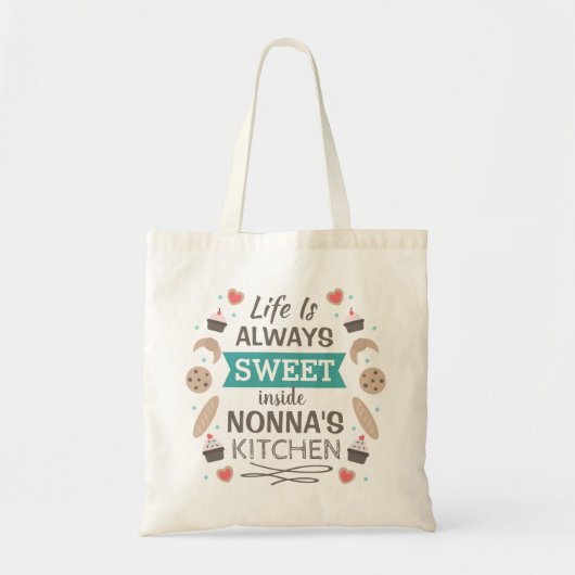 Tote Bag La vie est douce dans la cuisine de Nonna (Devant)